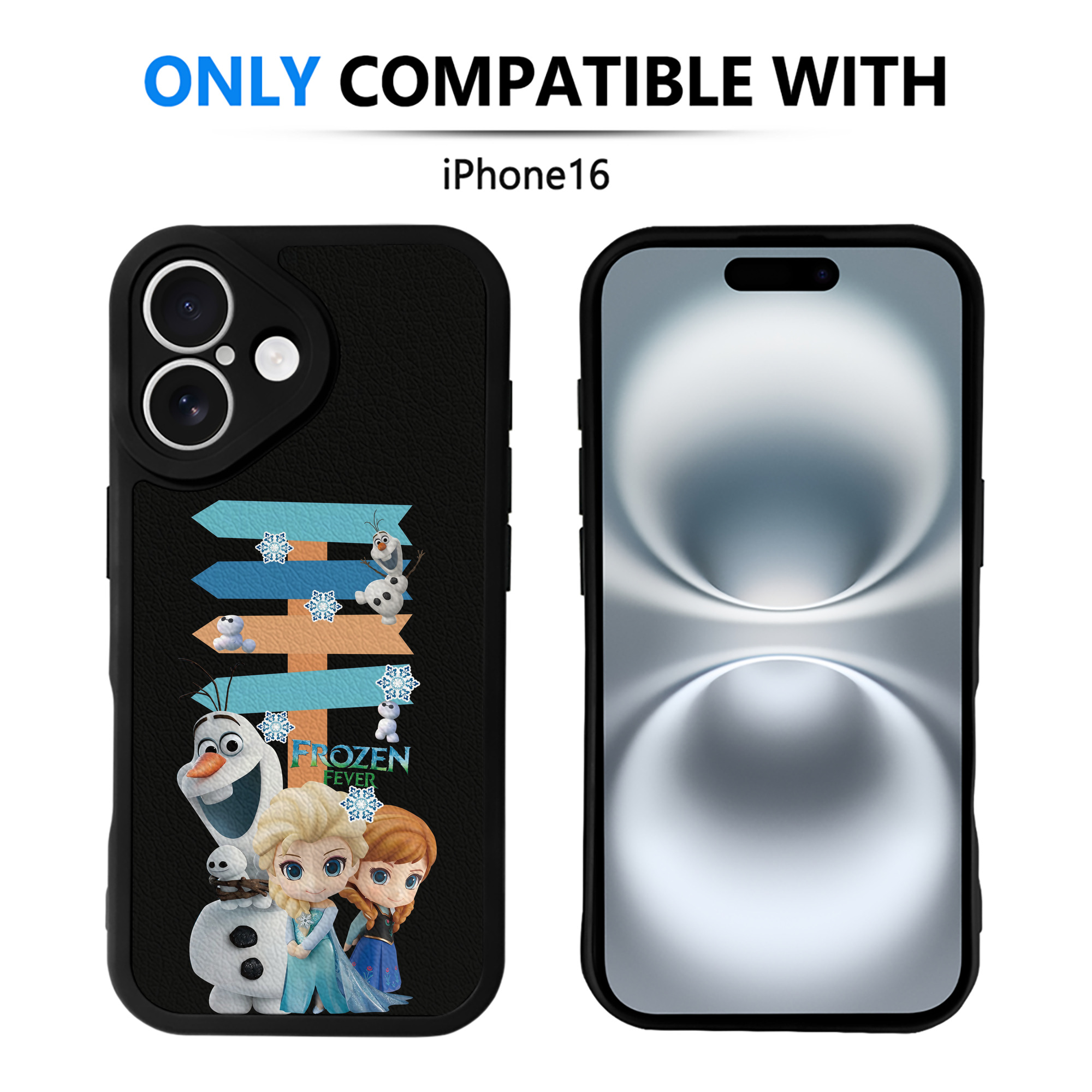 （画像用） アナと雪の女王 アンナ エルサ Frozen Anna Elsa 【iPhone 16シリーズ対応】シリコンスマホケース（レザー調） 材質：シリコン